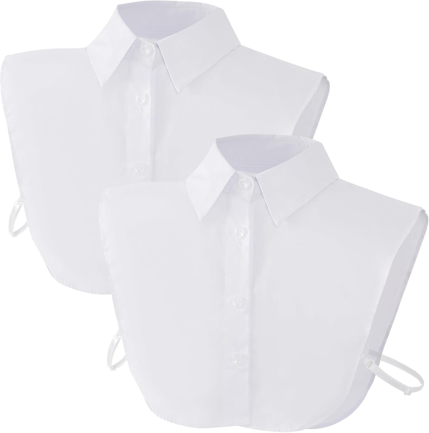 2 Pcs Fake Collar Detachable Dickey Collar Faux False Collar Half Shirts for Women Graduation Daily Wear