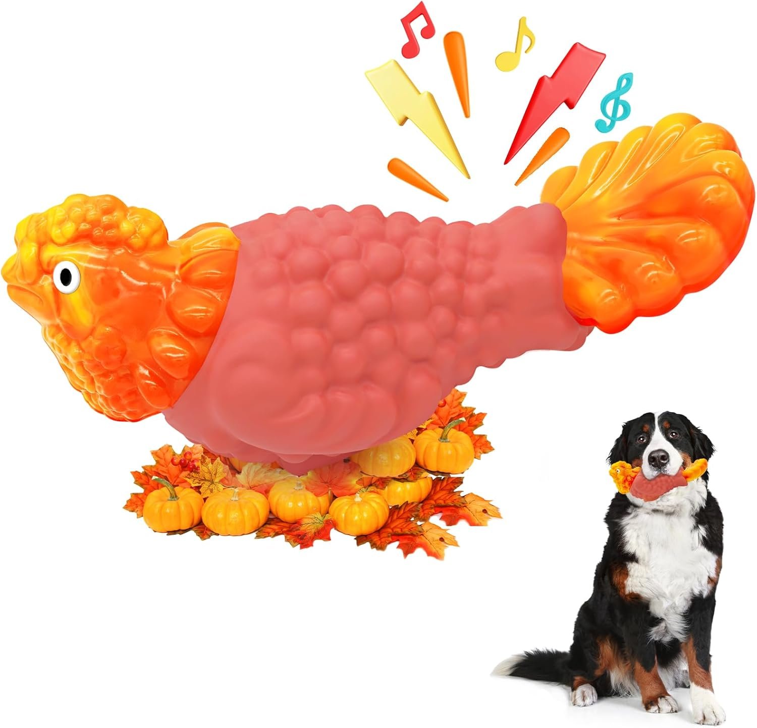 WinTour Tough Dog Toys for Aggressive Chewers, Dog Chew Toys for Large Dogs, Turkey Indestructible Squeaky Dogs Toy to Keep Them Busy