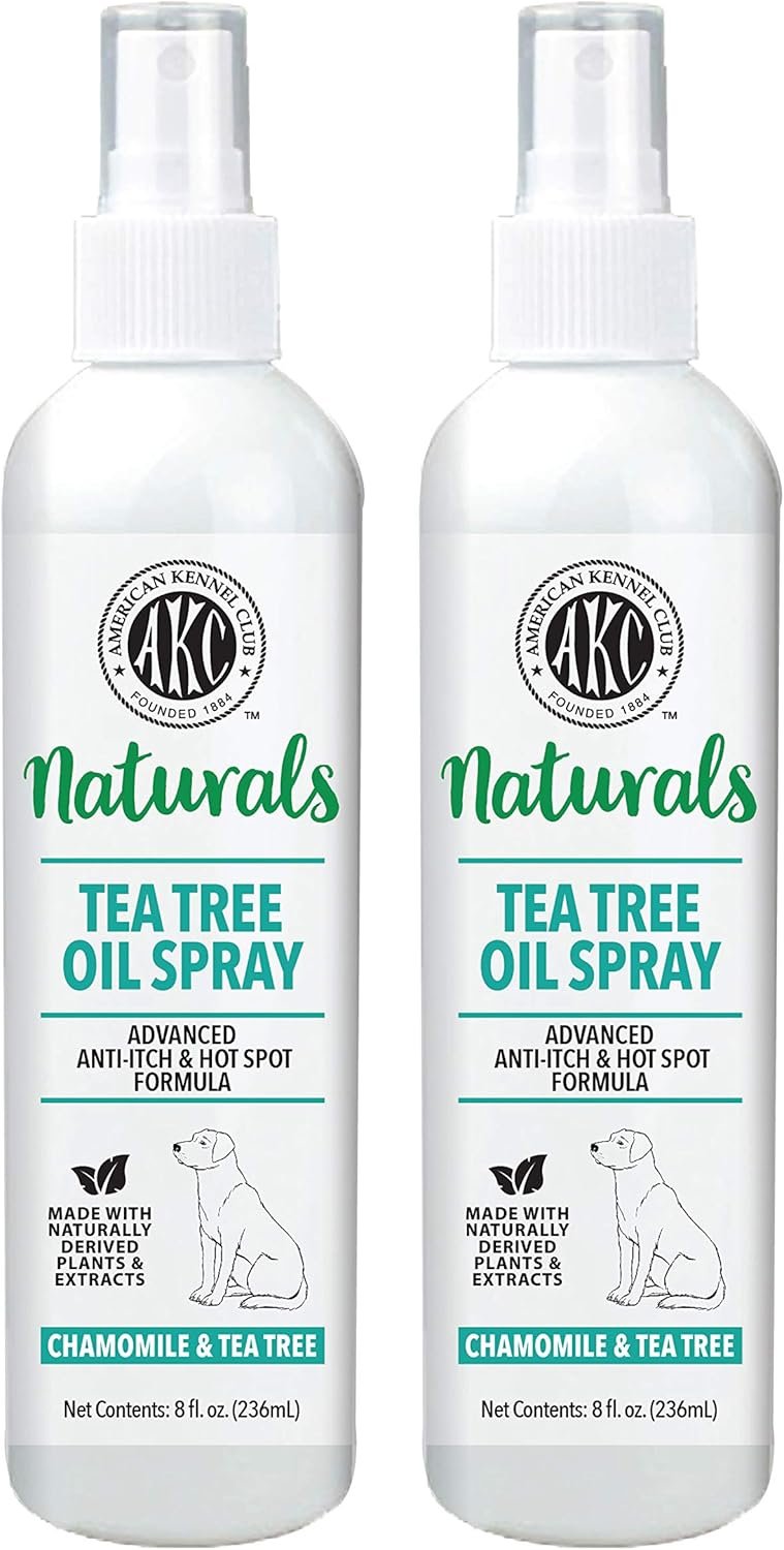 Naturals Tea Tree Oil Spray – Advanced Anti-Itch & Hot Spot Formula – Non-Oily – Made from Plant Extracts – Tea Tree & Chamomile – 2 Pack – 8 Ounce