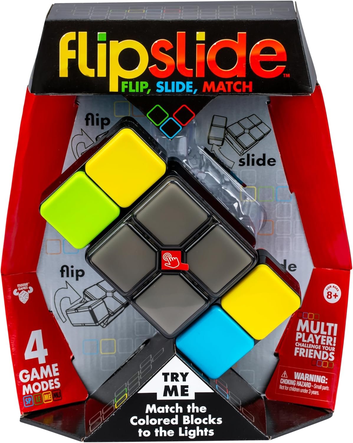 Moose Games, Flipslide Game | Fast-Paced Handheld Puzzle Toy for Kids & Teens | Gifts for Teen Boys and Girls, Stocking Stuffers for Smart Kids, Travel Game for Ages 8-13, Christmas Gifts for Teens