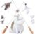 Cat Wand Toy Set – 2 Feather Teaser Wands with 4 Interchangeable Refills, 27″ Flexible Wire & Wooden Handle, Interactive Play for Indoor Cats and Kittens