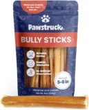 Pawstruck Natural 5-8″ Bully Sticks for Dogs – Best Long-Lasting, Rawhide-Free, Low Odor Dental Chew Treat – Healthy Single Ingredient, 100% Real Beef – 8 oz Bag – Packaging May Vary